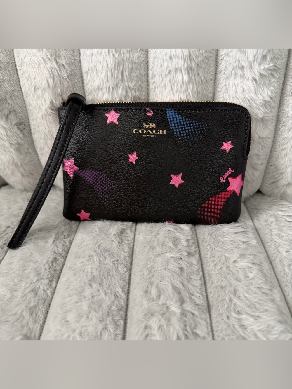 Coach side zip star wristlet